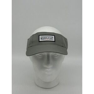 Wheels Up Hat Unisex One Size Fits All Grey Hook And Loop Visor Golf Golfer Cap